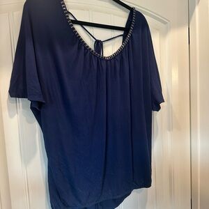 Elegant BKE Blue Women's Top With Open Back